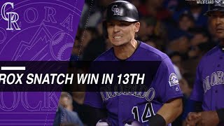 Tony Wolters' single in 13th inning lifts Rockies past Cubs in