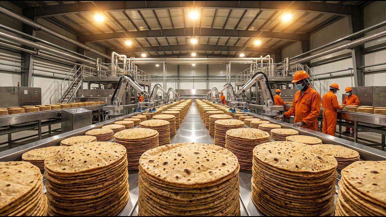 How India’s Chapati Is Mass Produced | Inside a Modern Whole Wheat Flatbread Factory