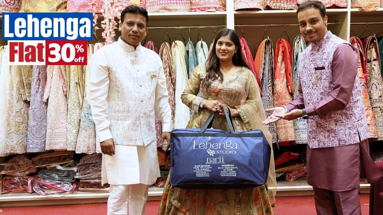 Flat 30% Discount : Wedding Lehenga & Crop Top Collection From Lehenga Studio Ram Mandir CR Avenue