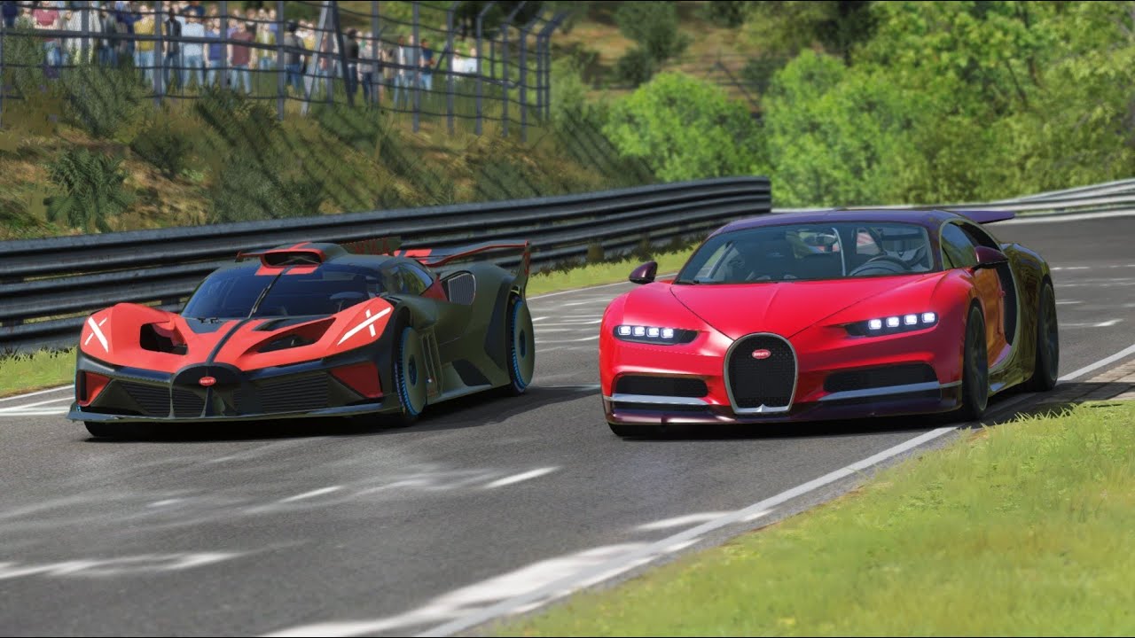 Bugatti Bolide vs Bugatti Chiron at Nordschleife - YouTube