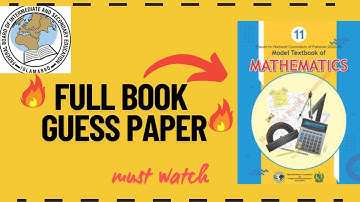 "Class 11 Maths FULL BOOK Guess Paper 2025 FBISE | 100% Confirmed Questions  🔥" #fbise #math