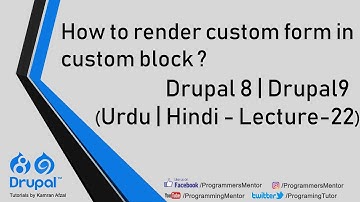 How to render custom form in custom block Drupal 8 | Drupal 9 | Lecture 22