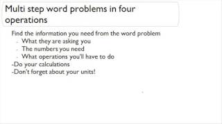 Multi-step word problems in four operations
