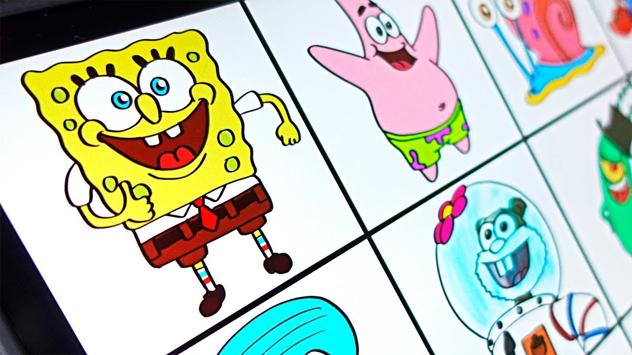 Drawing SPONGEBOB Movie Characters - Spongebob Patrick Gary