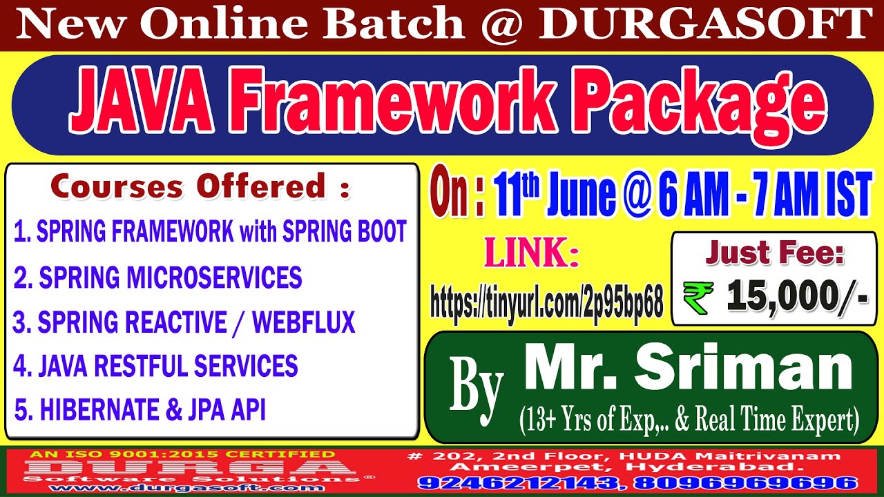 JAVA FRAMEWORK PACKAGE Online Training @ DURGASOFT - YouTube