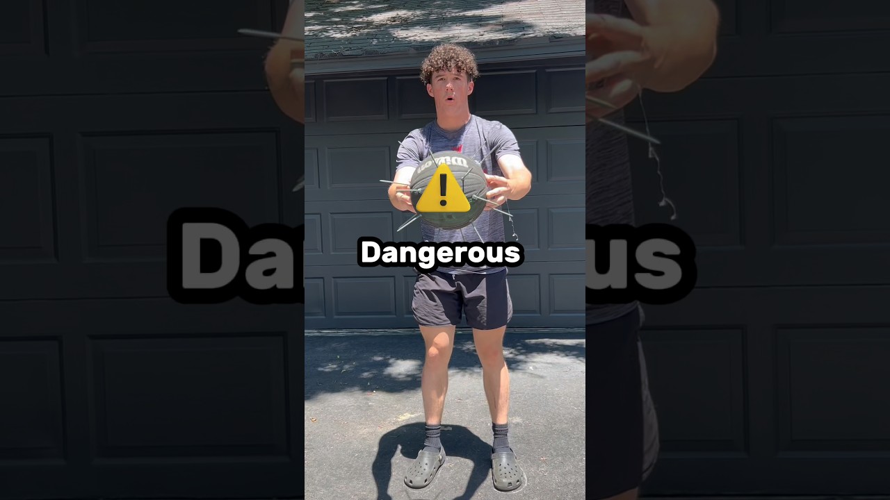 Every shot the ball gets more dangerous! ⚠️😭 #shorts #basketball