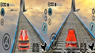 Impossible Car Tracks 3D - Car Driving Stunts Sim | Two Red Cars Levels 1 to 9 Completed Gameplay