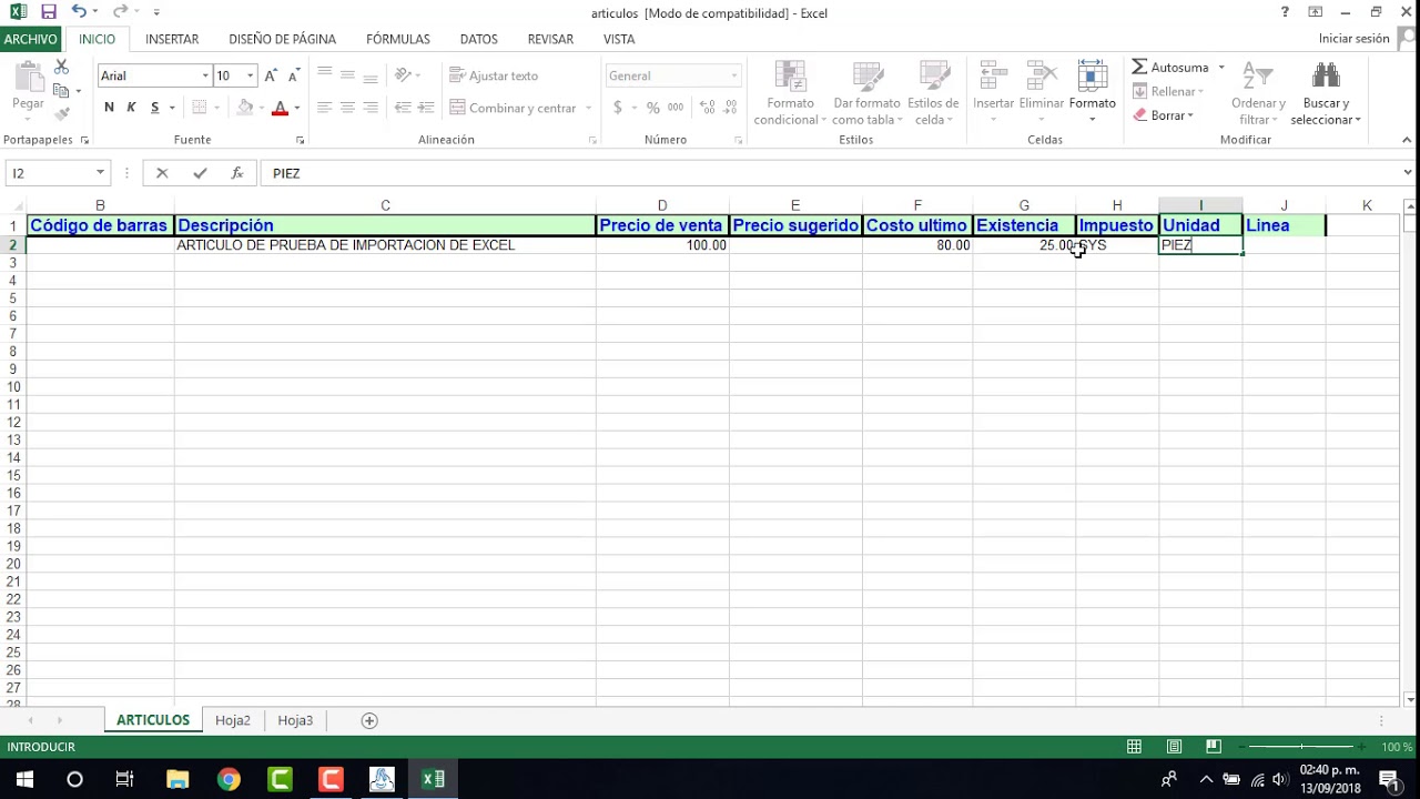 Importacion de articulos desde Excel - YouTube