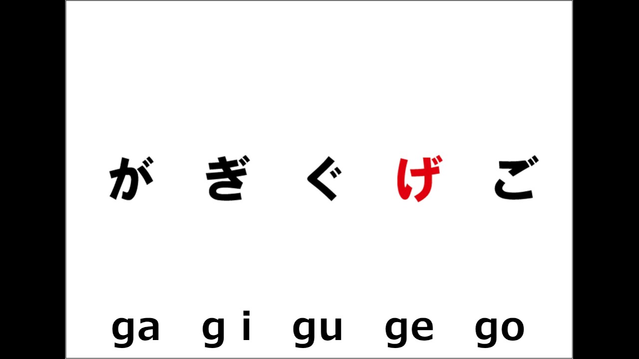 Japanese pronunciation training HIRAGANA1126 ”がぎぐげご”日本語の発音 "ga,gi,gu