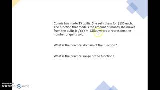 Practical Domain and Range
