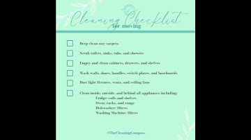 Move In/out cleaning checklist #movingchecklist