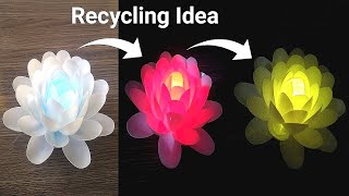 How to make this spoon flower with led | Best out of waste | Recycling ideas | Spoons art &amp; crafts