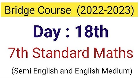 day 18 | bridge course 7th Standard Maths | Semi English Medium | setu abhyas 7th maths