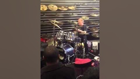 Colin Woolway drumming at Rockbottom