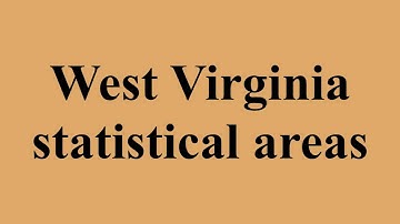 West Virginia statistical areas