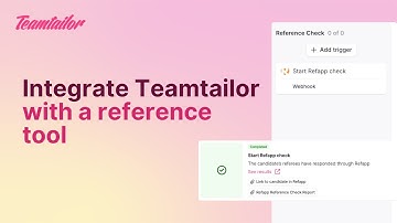 Integrate Teamtailor with a Reference Tool