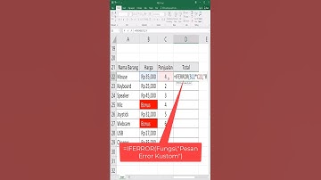 Custom pesan error pada Microsoft Excel