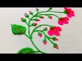 Hand Embroidery:Unique flower embroidery design by nakshi design art.