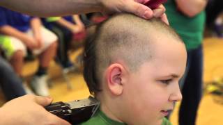Roxbury students shave their heads for childhood cancer research