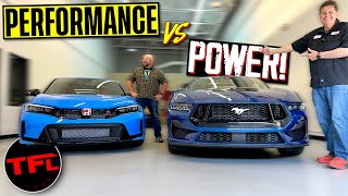 Cheap Power OR Performance  The New Ford Mustang GT Takes On The Honda Civic Type R!