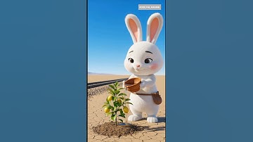 Rabbit saved Lemon plants from drying out by watering them.😭#ai #tree #save #lemon