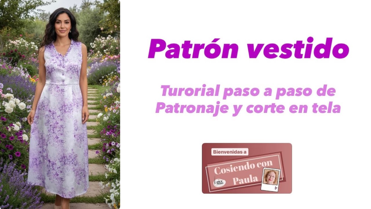 🔵 CÓMO HACER PATRON DE VESTIDO - Patrón y corte en tela (1/2)