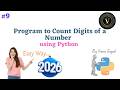 Program To Count Digits Of A Number In Python | Python Program To Count Digits Of A Number In Python