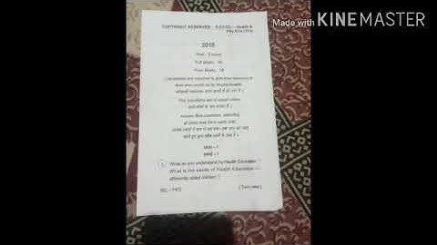 LNMU B.Ed second year previous question 11C (Health &Physical Education )-2018