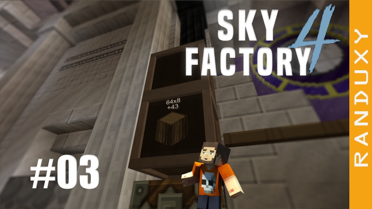 SkyFactory 4 - Ep.03 - Creates, Bone tree, Sand tree, and rain in a cauldron.