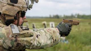 U.S. Soldiers conducts pistol marksmanship training with newest M17 in Ukraine