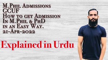 How To Get Admission in GCUF (M.Phil & PhD)