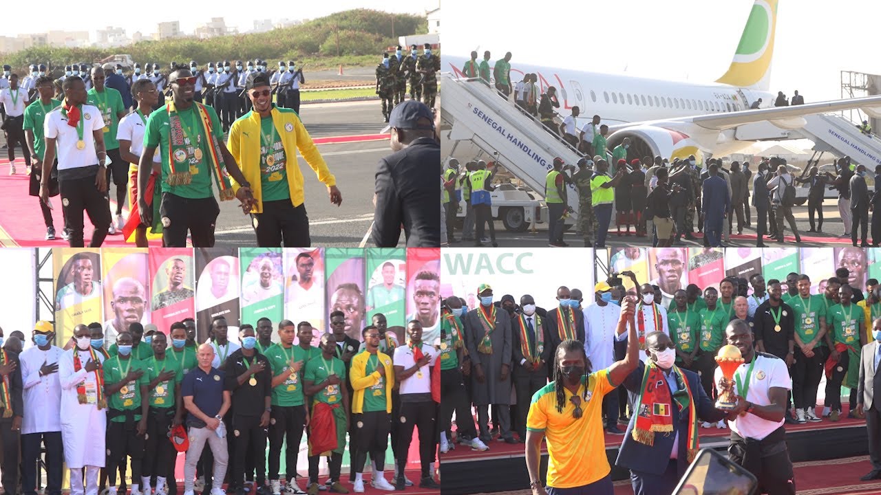 Vainqueurs de la CAN 2022: L'atterrissage des lions à l'aéroport militaire de Yoff!