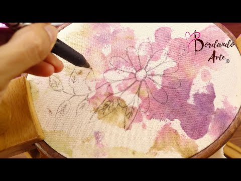 ¡¡Es tan fácil!! DIBUJO a MANO ALZADA sobre TELA TEÑIDO NATURAL efecto ACUARELA