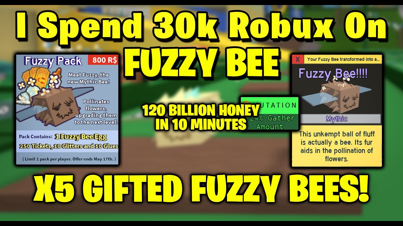 I Spend 30k Robux On New Mythical Fuzzy Bees Bee Swarm Simulator Youtube - roblox bee swarm simulator pros