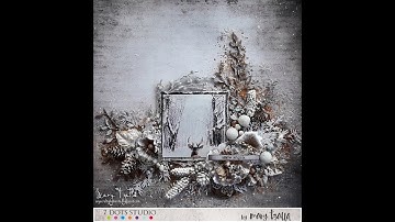 7Dots Studio Christmas YouTube Hop - Mixed Media Layout "Snow Angels" by Mary Tzalla