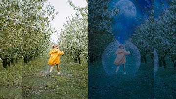 The Moon Portal Photoshop Manipulation Tutorial|Composite how to make a moon with reflection