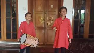 Vedavid Raman and Vedamithr Raman -Performing Nadanpattu-odanandada meene ഓടണ്ടട മീനേ നാടൻ പാട്ട്