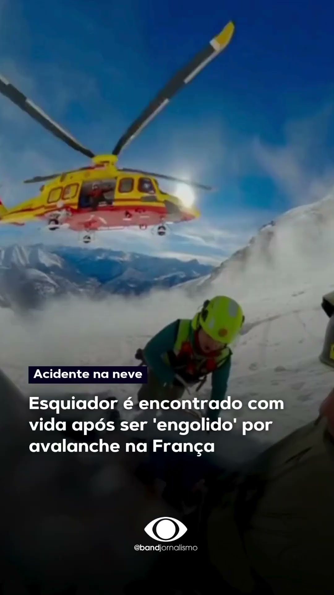 Esquiador é encontrado com vida após ser 'engolido' por avalanche na França