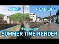 Summer time render  anime vs real life comparison