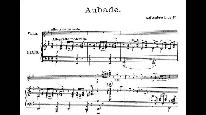 Alfredo D'Ambrosio - Aubade, Op.17