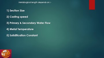 METALLURGICAL LENGTH OF CONTINUOUS CASTING | LEARNING TALKS