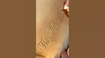 Custom Bible Leather Tooling Ornate Script