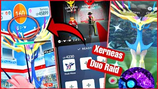 Epic Duo Battle: Defeating Xerneas in Pokémon Raid! #pokemon #pokemongo Epic Duo Battle: Defeating Xerneas in Pokémon Raid! #pokemon #pokemongo