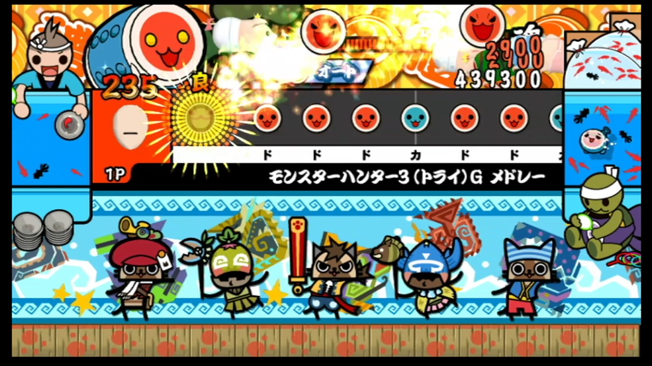 太鼓の達人 Wii5】モンスターハンター3(トライ)G メドレー（むずかしい