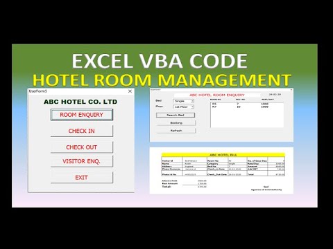 Hotel Room Management System Excel Vba Youtube