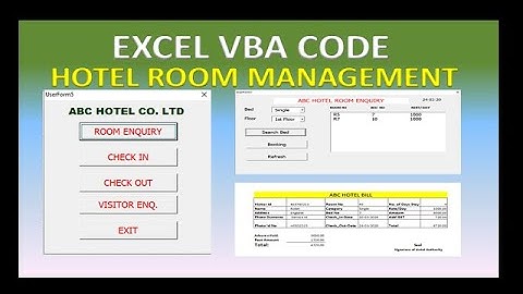 Hotel Room Management System Excel VBA