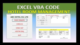 Hotel Room Management System Excel VBA screenshot 3
