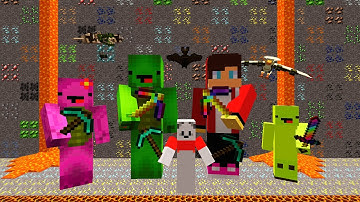 Mikey and JJ Falling Pickaxe Minecraft  #livestream