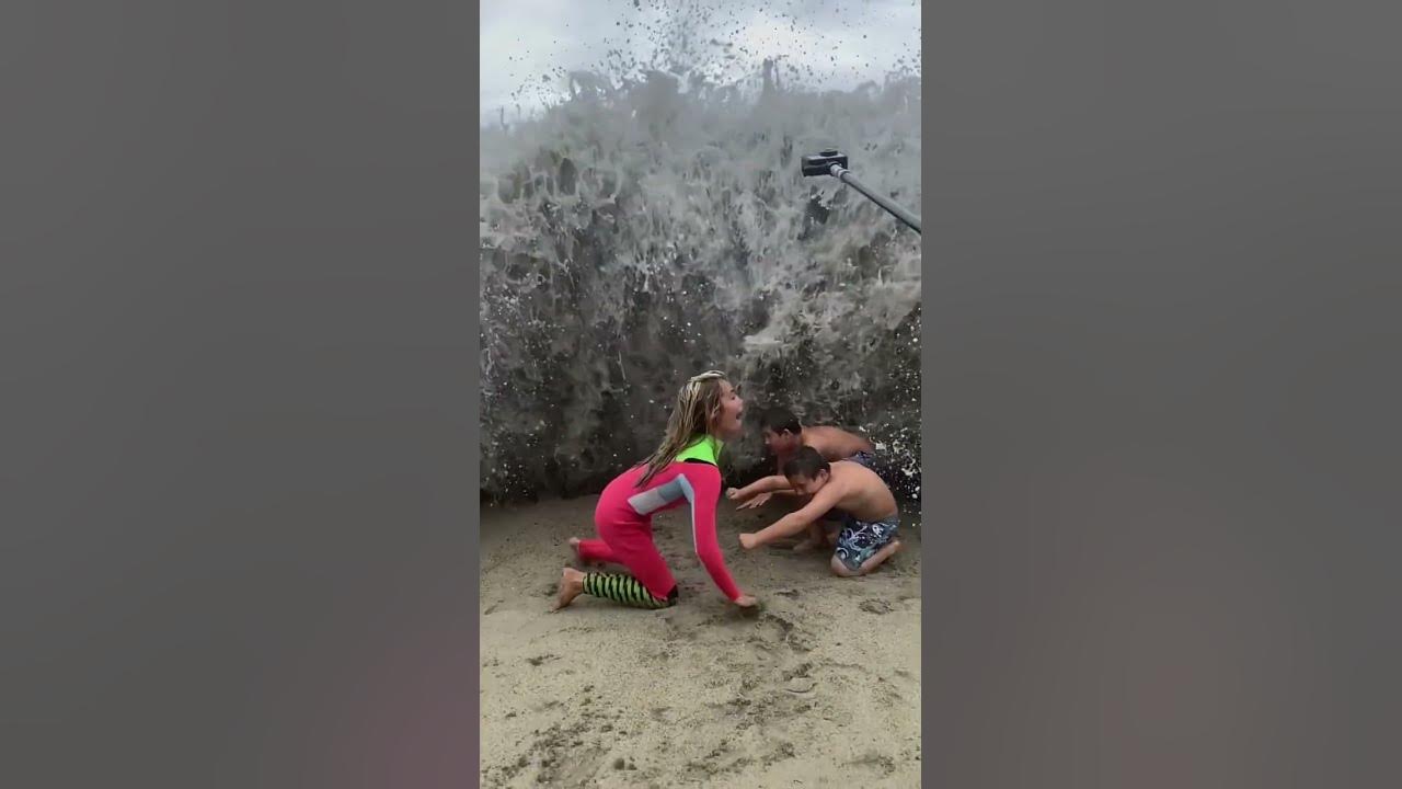 Wave Washes Away Kids! #bigwaves #wave #shorts Wave Washes Away Kids! #bigwaves #wave #shorts