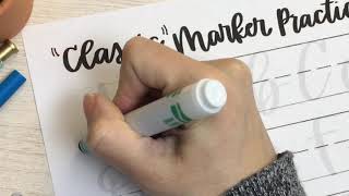 Classic Marker Alphabet Calligraphy - Free Printable Worksheets